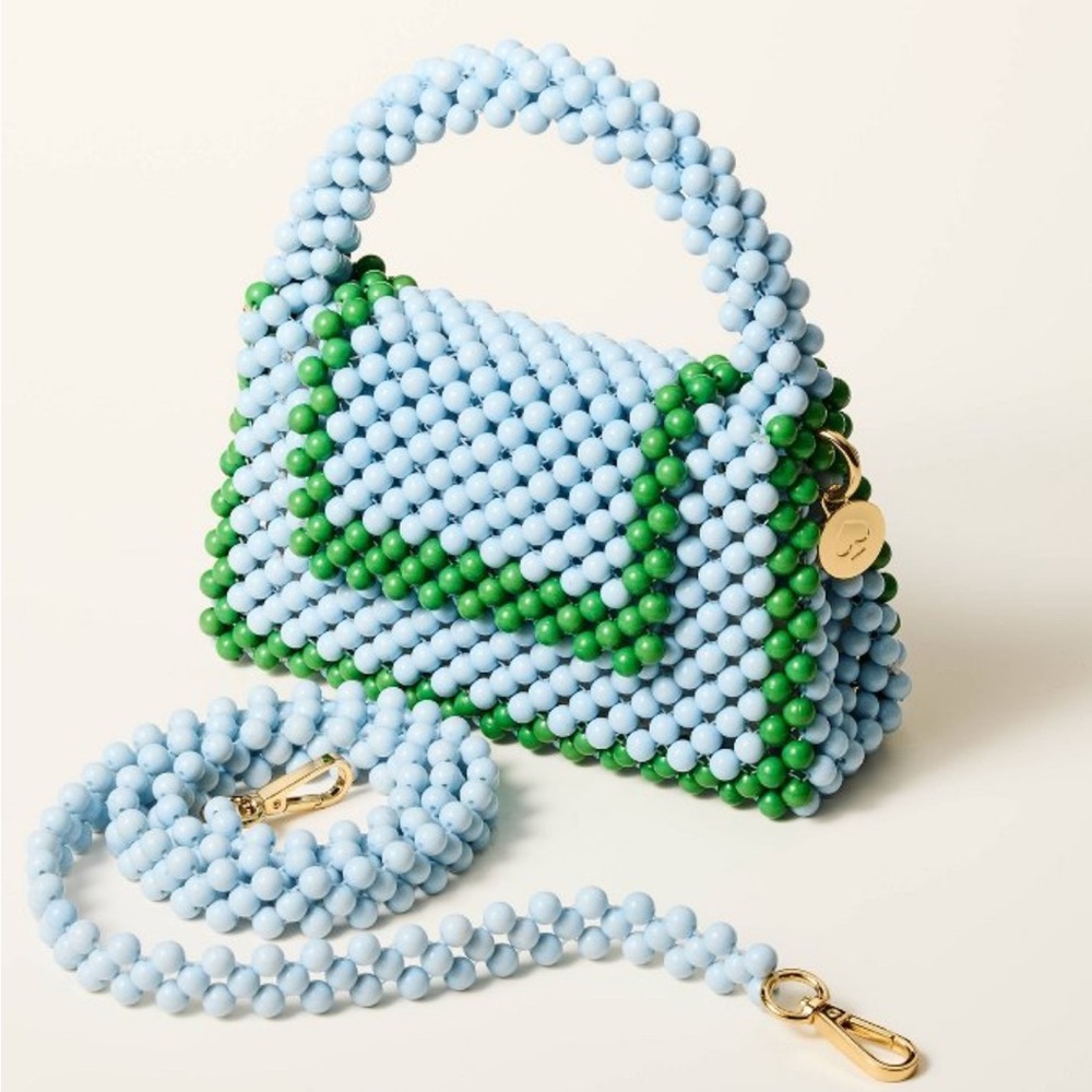 Kate Spade x Target Green/Blue Colorblock Beaded Crossbody Bag NWT In Hand